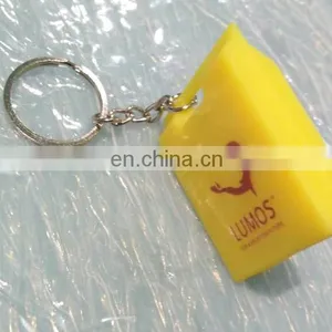 2017 3d OEM Custom LOGO Soft Silicone Rubber Box Shaped Keychain thumbnail-1
