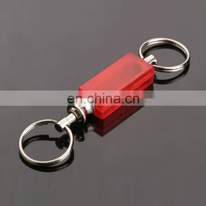 2016 Promotional Wholesale New Style Rubber Plastic Red Color Double Ring Keychain thumbnail-1