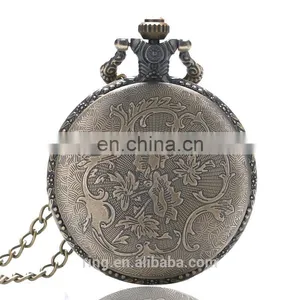 Vintage Fashion Ladies Stars Moon Flip Pocket Watch Necklace Chain Watch thumbnail-6
