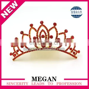 Siam Rhinestone Hair Accessory Crown Wedding Hair Combs thumbnail-1