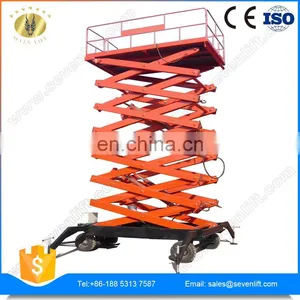7LSJY Shandong SevenLift Hydraulic Wholesale Outdoor Use Manual Low Noise 16m Mobile Scissor Lift Table thumbnail-3