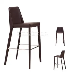 Wholesale Modern Leather Cushion Kitchen High Bar Chair thumbnail-1