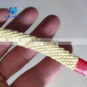Customized 12 * 4mm Kevlar Braided Cord Rope Used on Glass Tempering Plant Quenching Section thumbnail-4