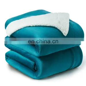 Moving Decoration Single Plain Flannel White Lamb Sherpa Blanket thumbnail-7