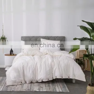 High Quality Wrinkle Resistant Full Size Adult Bedding Set Solid Duvet Cover Sets thumbnail-2
