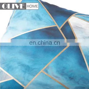 2018 New Design Geometric Figure Gold Stamping Marble Printed Cushion Cover For Spring thumbnail-3