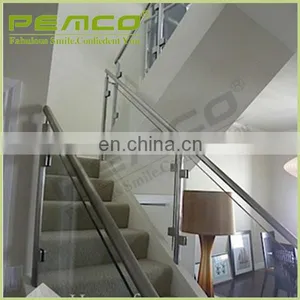 Modern Custom Design Indoor Stair Glass Stainless Steel Railings Price thumbnail-1