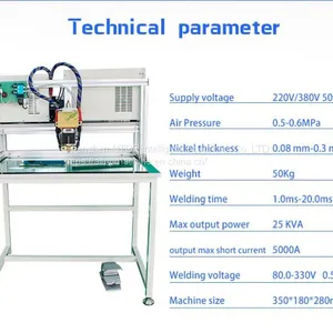 5000A/8000A DC Pneumatic Manual Spot Welding Machine for Battery Pack Assembly thumbnail-2