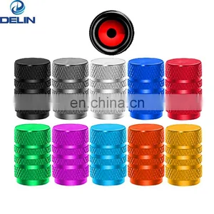 Schrader Valve Universal Colorful Car Auto Aluminum Alloy Anodize Knurled Wheel Tire Valve Caps Dust Covers thumbnail-2