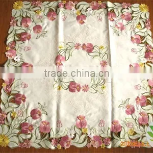 100% Cotton Damask Tablecloth Hemstitch Table Cloth Luxurious Tablecloth Pink Fancy Tablecloth thumbnail-6