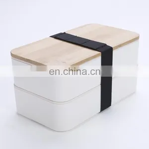 High Quality Plain Tiffin 2 Layer Stackable Lunch Box Containers Accessories Set With Removable Compartment Kind Pack for Kids thumbnail-1