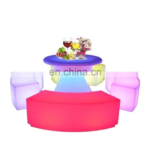 Light up Tall Bar Table Led Light Bar Cocktail Furniture Tables and Chairs Indoor Outdoor Led Bar Tables and Chairs Sofa thumbnail-3