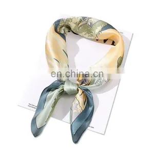 Luxury Vintage Unique Pattern Custom Square 100% Natural Silk Scarves For Women thumbnail-1