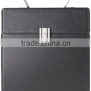 OEM Black Leather LP Record Case, Leather LP Record Carry Case, Custom High Quality Black Leather LP Flight Carrying Case thumbnail-4