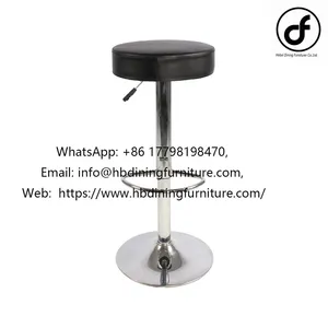 Leather Round Bar Stool thumbnail-1