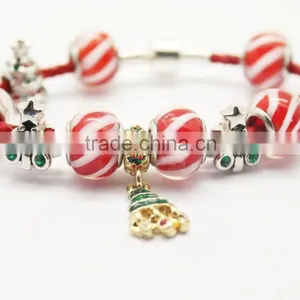 Fashion Handmade European Murano Glass Bead Thin Leather Bracelet thumbnail-4