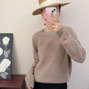 2025 Newest Style 100% Wool Women Fashion Sweater Soft Fuzzy Brush Sweater thumbnail-1