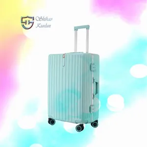 Luxury Metal Hard Shell Spinner Suitcase Travel Trolley Case PC Luggage With 360 Degree Wheels With Tsa Locks thumbnail-1