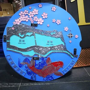 Art Deco Cast Iron and Copper Landscape Area High-quality Villa Town Square Manhole Cover Real Estate Sculpture Customization thumbnail-3