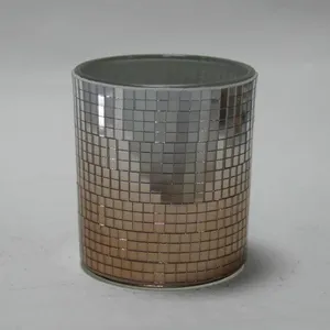 Mosaic Vase Glass Vessel Jar Glass Candle Holder Glass Jar thumbnail-5