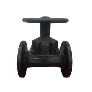ANSI EG46J-10 Cast Iron 150LB DIN PN16 Manual Rubber Lined Flange High Temperature Diaphragm Valve thumbnail-2