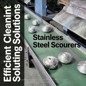 Factory Custom Ss410 Scourer 12pcs in Card Rust-proof and Durable Stainlss Steel Scourer Ball thumbnail-5