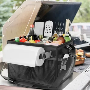 Collapsible Picnic Box Bag With Dividers - Multi-Pocket Camping Tool Organizer for Outdoor Tours thumbnail-1