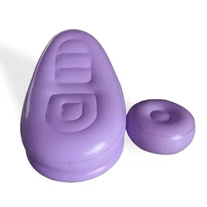 American-style Flocked Inflatable Sofa, Lazy Sofa for Music Festivals and Outdoor Use, With Footrest, Home Leisure Air Recliner for Adults thumbnail-3