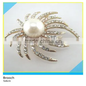 Gold Metal Base Topaz Square Rhinestone Brooch Glass Stone Brooch 3x5cm thumbnail-6