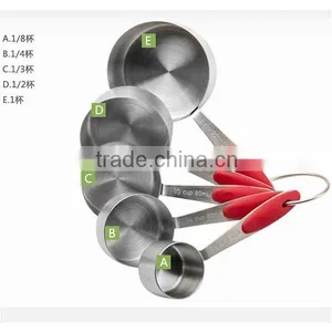 5 PCS Solid Sturdy Stainless Steel Stackable Measuring Cups Set thumbnail-4