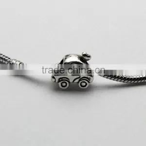 Wholesale DIY Anti-silver Car Shape Large Hole Metal Zinc Alloy Slide Beads thumbnail-3