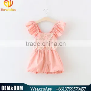 Baby Girl Jumpsuit Design Beautiful Model Lace Outfits Hot Sale Summer Children Clothes Rompers thumbnail-1