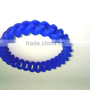 Wholesale Customized Hand Chain Braided Silicone Handwrist Blue Sports Bracelet thumbnail-3