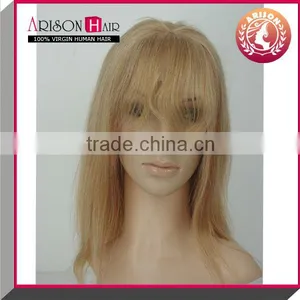 Fashion Blonde Human Hair Full Lace Wig Hair Fringe thumbnail-1