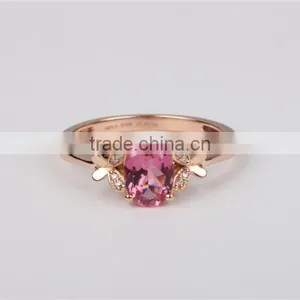 Wholesale 14k Rose Gold Ring Jewelry Alphabet Tourmaline Ring 2016 thumbnail-3