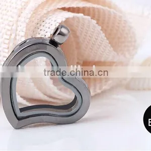 Smooth Heart Various Locket Yiwu Jewelry Manufacturer Fashion Jewelry With Full Crystal Rhinestone thumbnail-4