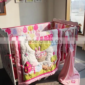 Distributors Wanted Embroidery Designs Baby Crib Bedding Set thumbnail-1