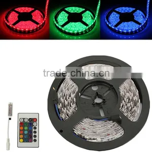 5m 500cm 5050 RGB 300 LED SMD Flexible Light Strip+Mini 24 Key Remote Controller thumbnail-1
