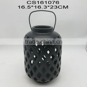 Ceramic Porcelain Cut Out Window T-light Holder Latern thumbnail-1