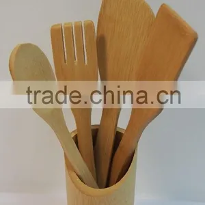 Factory Wholesale Nature Bamboo Kitchen Tool Set thumbnail-2