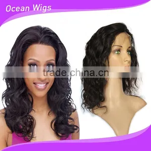 Human Hair Lace Wig, Body Wave, 16", Natural Color thumbnail-1