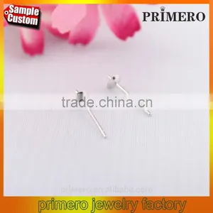 925 Sterling Silver Flat Glue On Earring Posts Earring Finndings thumbnail-1