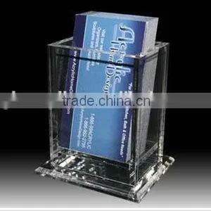 Desktop Acrylic Business Card Holder Plexiglass Paper Notes Organizer thumbnail-6