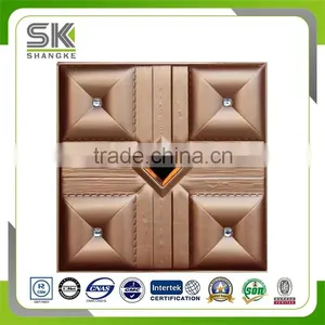 White Colored Simply Style Faux Leather 3D Tile For Home Decoration thumbnail-4