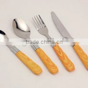 High Quality Stainless Steel Flatware Sets With Colorful Plastic Handle , China Supplier Express thumbnail-1