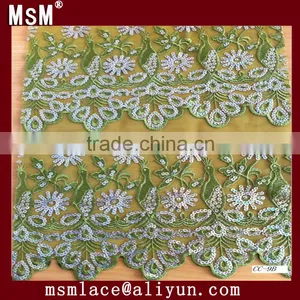 2015 New Design African French Lace With Sequins thumbnail-1