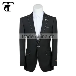 2015 New Arrival Mens Pinstripe Notch Lapel Fasion Suits Slim Cut Two Vents Suit Fancy Blazer for Mens thumbnail-1