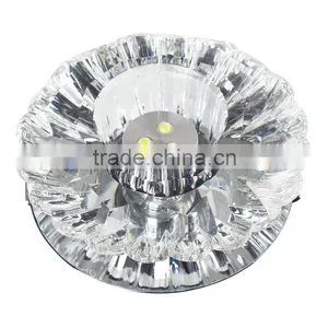 3W AC85-265V LED Spot Light 210LM Crystal Shade +Stainless Steel Chassis for Corridor Washroom thumbnail-1