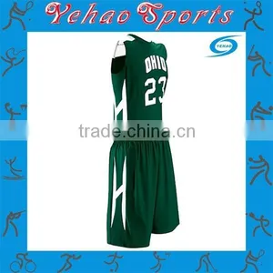 OEM Service Plain Green Mesh Basketball Jersey Uniform thumbnail-2