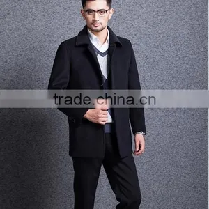 Manufacturers Selling Lapel Pure Color of New Fund of 2015 Autumn Winters is Han Edition Tide Male Cashmere Trench Coat on Sale thumbnail-5